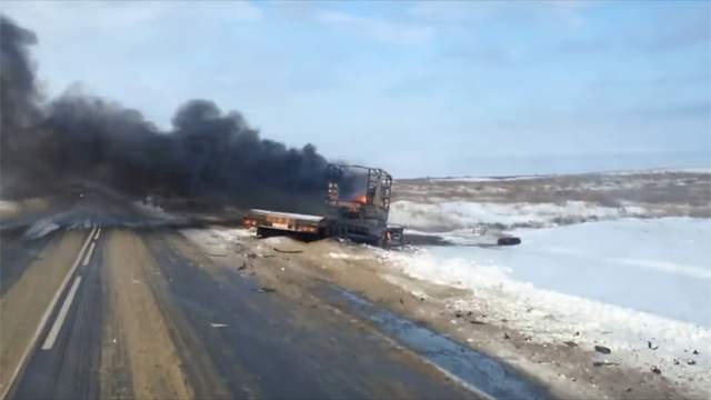 Дтп с грузовиком на трассе М-6 «Каспий» в Фроловском районе 15 ноября 2016