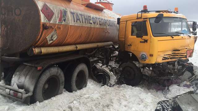 Дтп с грузовиком в Лаишевский районе Татарстана 31 декабря 2016