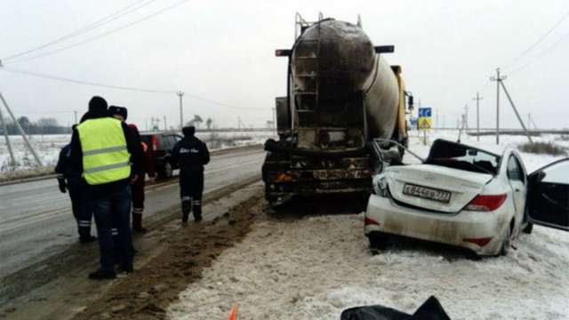 Дтп с цементовозом на трассе М6 «Каспий» в Каширском районе 9 декабря 2016