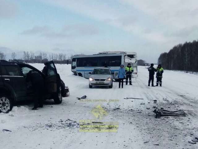 Дтп с автобусом на трассе «Черепаново - Сузун » в Черепановском районе 26 января 2017