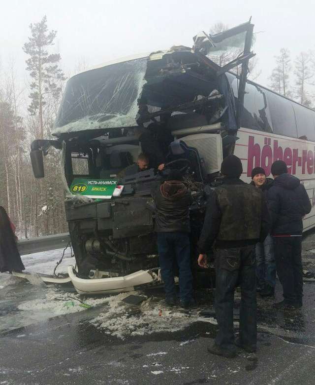 Дтп с автобусом на трассе «Братск - Усть-Илимск» в Братском районе 3 февраля 2017
