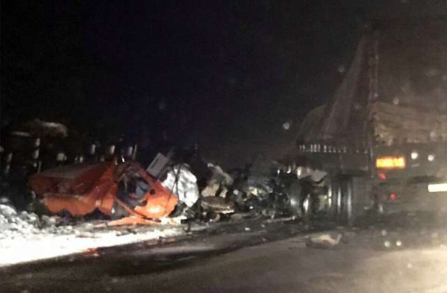 Крупное дтп с грузовиками на трассе М7 «Волга» в Рыбно-Слободском районе 22 февраля 2017