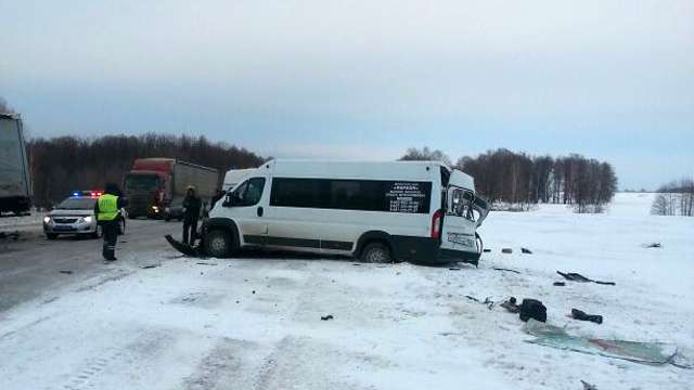 Дтп с автобусом на трассе М5 «Урал» в Иглинском районе 2 марта 2017