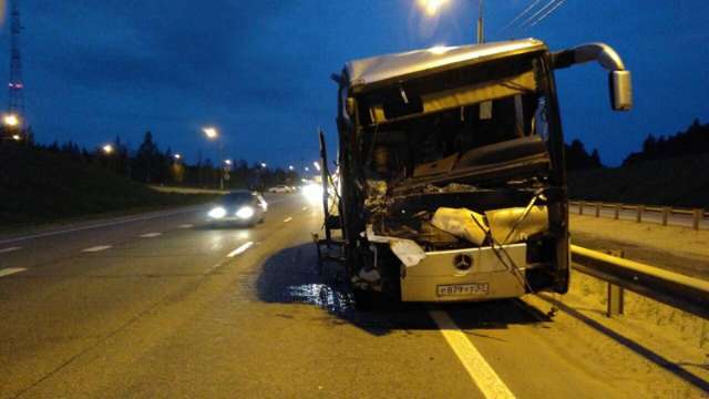 Серьезное дтп с автобусом на трассе М2 «Крым» в Заокском районе