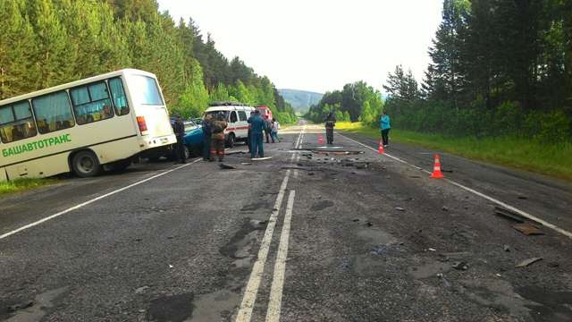Серьезное дтп с автобусом в Белорецком районе Башкортостана
