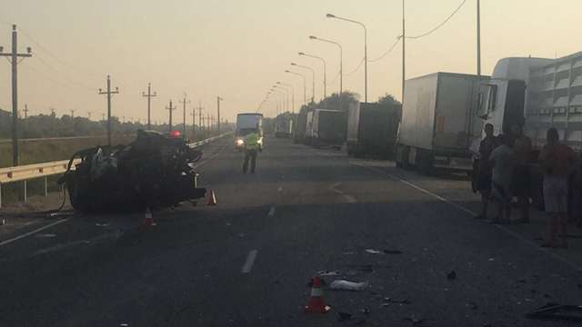 Страшное дтп с автобусом на трассе «Порт Кавказ - Новороссийск» в Темрюкском районе